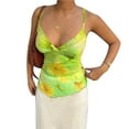 thumbnail image 4 of Zszcpp Casual Tops For Women Sleeveless Strappy Elegant Floral Print Spaghetti Straps Crop Slim Fit Casual Blouses, 4 of 8