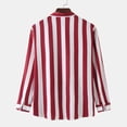 thumbnail image 3 of Blusa informal holgada con cuello vuelto para el trabajo diario Camisa de manga larga con rayas rojas, 3 of 5
