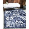 thumbnail image 2 of Unique Loom La Jolla Patchwork Vintage Rug 10' x 13' Rectangle Blue/Ivory, 2 of 2