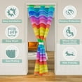 thumbnail image 2 of Colorful Rainbow Door Curtain for Doorway Privacy,Neon Geometric Stripes Blackout Curtain 34"W X 80"L for Bedroom,Minimalist Stripe Door Drape,Patchwork Room Divider Curtain, 2 of 5