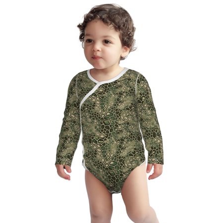 

Fotbe Green Snake Skin Pattern Unisex-baby Long-sleeve Bodysuit Long Sleeve Bodysuits One-piece 100% Organic Cotton for Infant Baby Boys Unisex-3 Months