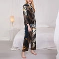 thumbnail image 3 of Pofeuu Oil Painting Tribal Wolf Print Womens Pajamas Set Long Sleeve Sleepwear Button Down Nightwear Soft Pj Lounge Sets Button Down Pajamas Women-X-Large, 3 of 7
