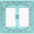 thumbnail image 6 of Metal Light Switch Plate Cover Teal Paisley Bandana Spotted Tile Pattern TIL084, 6 of 13