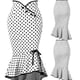 thumbnail image 2 of Gibobby faldas para mujer elegante Fashion Women Sexy Casual Polka Dot Botton Ruffles apretado Fijando falda de Hip Party(Blanco， L), 2 of 5
