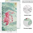 thumbnail image 2 of Hawaii Pink Flamingo Hand Towel Set of 2, Summer Green Leave Face Towel Tropical Floral Flower Brazilian Decoration Gift for Bathroom Kitchen Girl Woman Party, 2 of 6