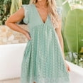 thumbnail image 4 of Robe Courte en Coton à Col en V d'Été Couleur Unie pour 2022, 4 of 5