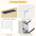 thumbnail image 7 of Rolling Kitchen Island with Drop Leaf and 2 Seatings, Islands Table with Power Outlet, 4 Drawers and Cabinet, Breakfast Bar Cabinet for Living Room, White, 7 of 7