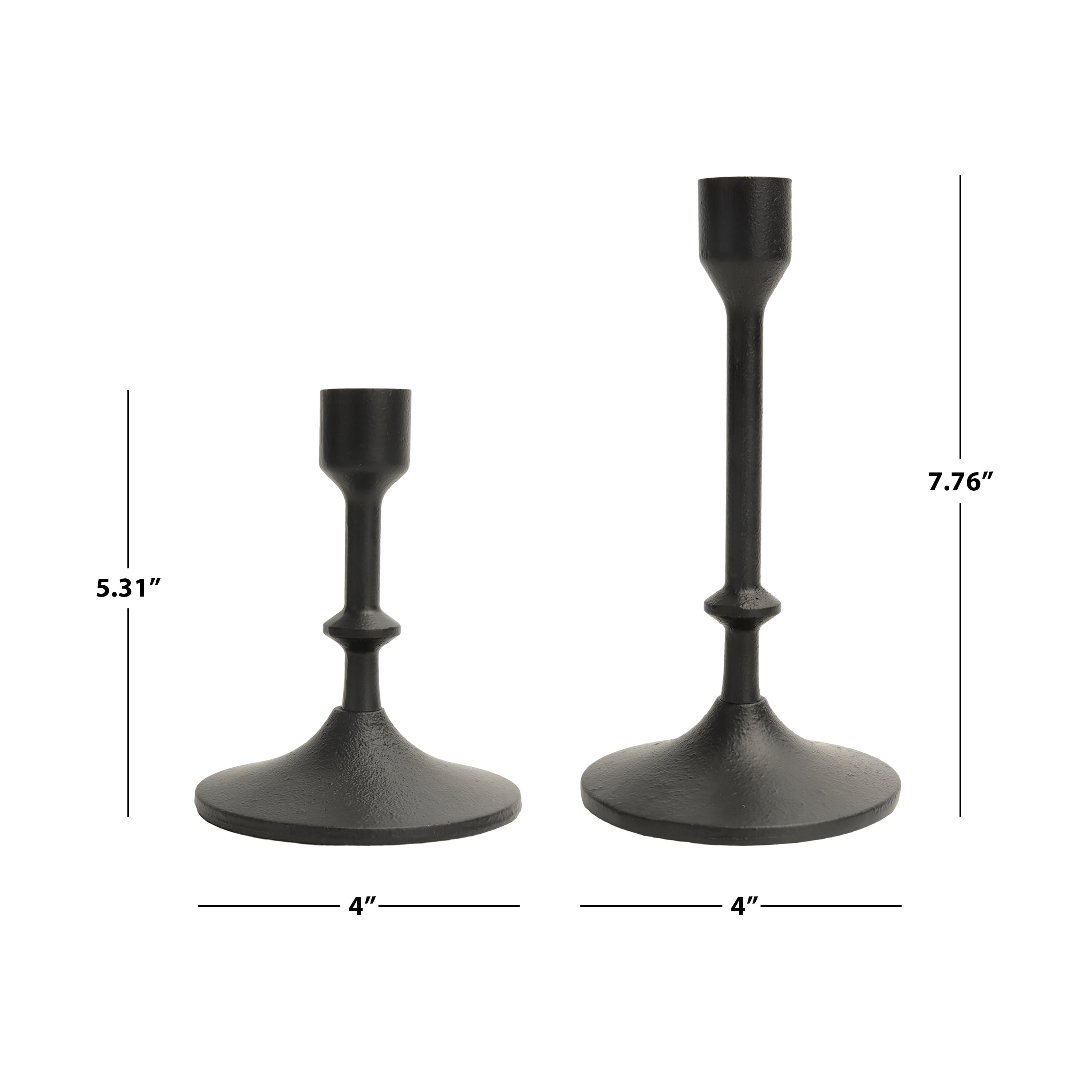 Better Homes & Gardens Black Satin Finish Metal Taper Candle Holder Set, 2-Pack