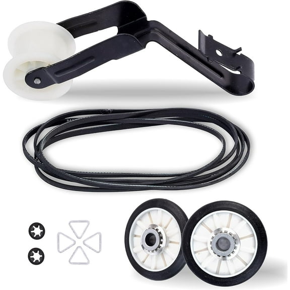 Dryer Repair Kit For Maytag MEDC300BW0 MEDC200XW3 MEDC300XW0 Dryer Repair Kit Drum Rollers 14210017 Belt 341241 Idler Pulley 14210023