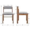thumbnail image 5 of Guyou Farmhouse Dining Chair Set of 2, Linen Upholstered Kitchen Chair with Adjustable Back, Wooden Armless Accent Side Chair, Grey, 5 of 7