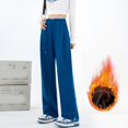 thumbnail image 2 of Sngxgn Women's Wide Leg Pant Comfy Loose Sweatpants High Waist Lounge Casual Pant Workout Joggers Pant(Blue,M), 2 of 8