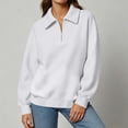 thumbnail image 7 of Casual Sweatshirt for Women Zaewscy Women's /Winter Casual Long-Sleeve Hooded Sweatshirt With Zipper And Lapel Collar White XL, 7 of 7