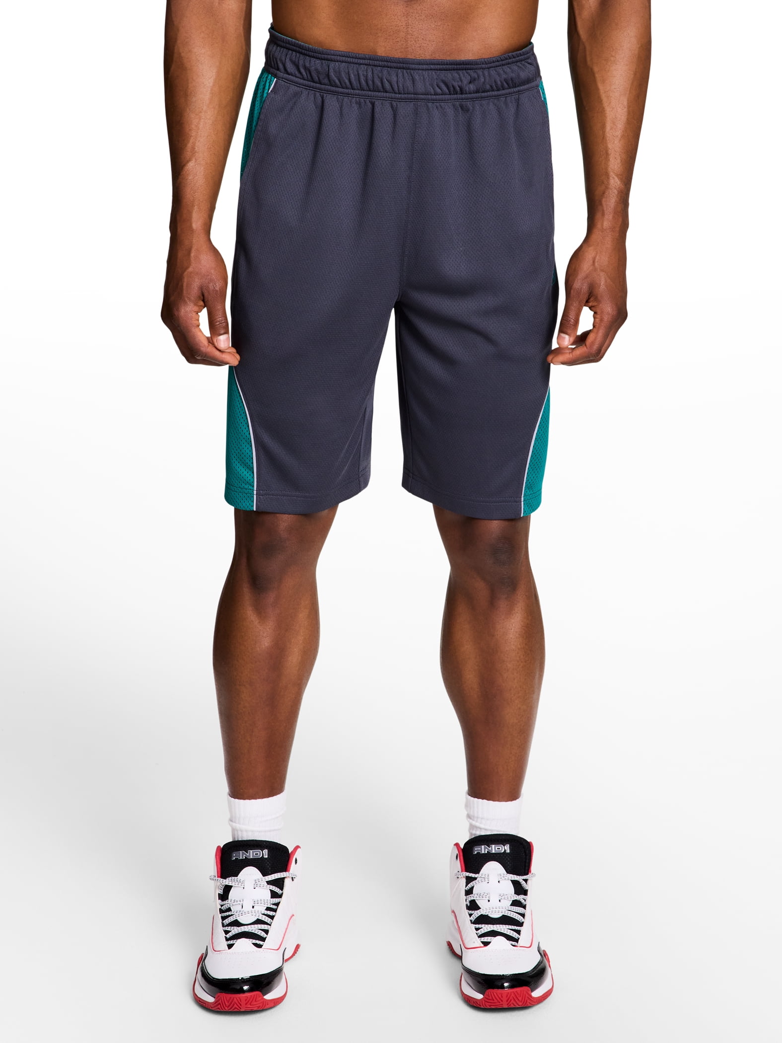 AND1 Men's and Big Men's Active Enforcer Short, 10" Inseam, up to Size 5XL
