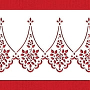 Designer Stencils C761 Alencon Lace Cake Stencil Companion, Beige/semi-transparent, 3.85 X 10