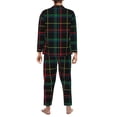 thumbnail image 5 of Kll Buffalo Plaid Dark Green Sleepwear Mens Flannel Pajamas,Long Cotton Pj Set, 5 of 9
