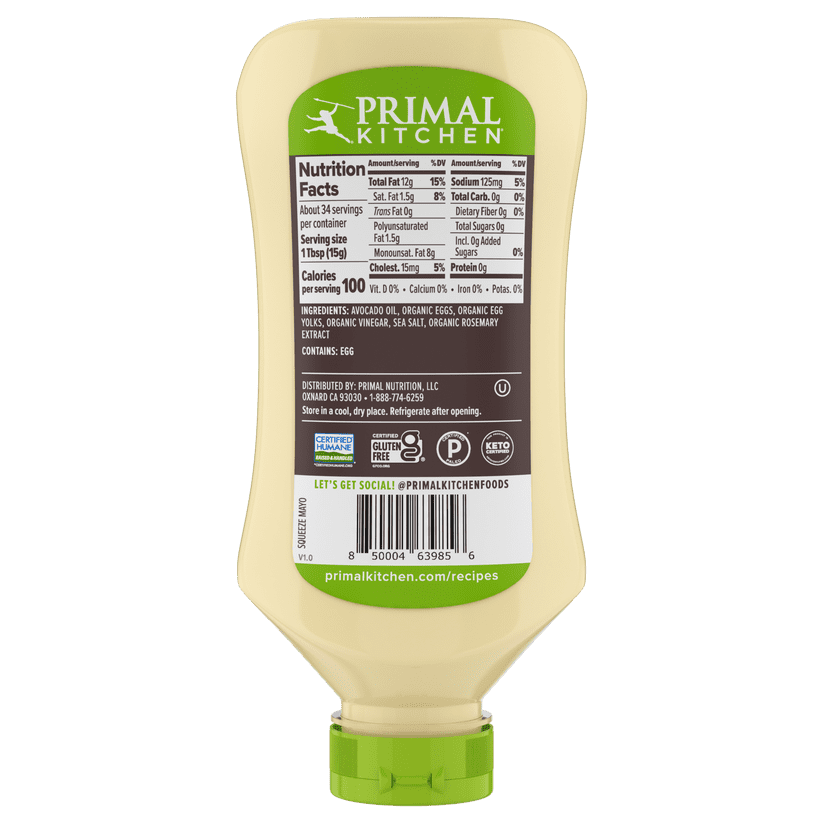 Pack of 6, Primal Kitchen Squeeze Mayo with Avocado Oil, 17 oz