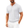 thumbnail image 3 of Men’s Long Sleeve Lapel Striped Knitted T-Shirt Casual Spring Fall Top, 3 of 8