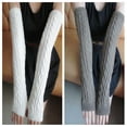thumbnail image 5 of Arm Warmers Long Fingerless Gloves Knit Wrist Warmers with Thumb Hole for Women Girls, 5 of 8