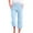 Light Blue, variant on Capris Pants for Women Cotton Linen Casual Summer Crop Pants Wide Leg Loose Drawstring Cropped Trousers with Pockets