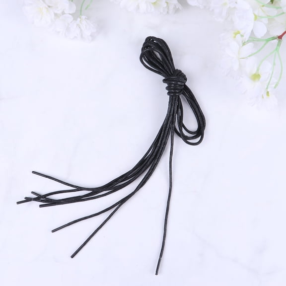 Homoyoyo 10 Pairs Black Round Waxed Shoe Laces for Men’s Dress Shoes, Stylish Replacement Laces