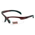 thumbnail image 1 of Global Vision Trigger Safety Sunglasses Red Frame Clear Lenses ANSI Z87.1+, 1 of 1