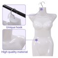 thumbnail image 3 of 4-Packs Female Mannequin Torso Set 27" Dress Form Hollow Back Half Body Clothing Display Plastic Adult Table Shirt Mannequin Model Stand with Metal Hook,White, 3 of 7