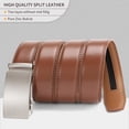thumbnail image 3 of SENDEFN Men's Leather Belt Automatic Ratchet Buckle Slide Belt for Dress Casual Trim to Fit with Gift Box, 3 of 6