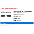 thumbnail image 2 of Front Brake Pad Set - Compatible with 2004 - 2009 Nissan Quest 2005 2006 2007 2008, 2 of 2