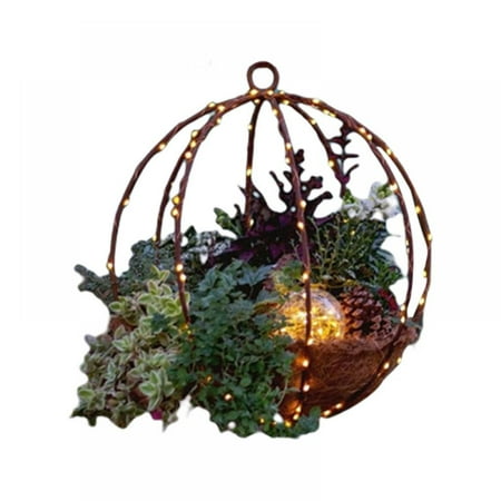 

Christmas Decoration Hanging Flower Basket Creative Front Door Luminous Pendant GardenDrop Ornament Support DIY for Home Decor