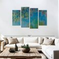 thumbnail image 3 of Elephant Stock Wisteria 1925 Wall Art - Horizontal Multi Panel Canvas - Living Room Wall Decor - Abstract Multi Panel - Blue And Green Decor By Claude Monet - 75" x 48", 3 of 8