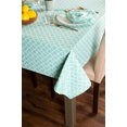 thumbnail image 3 of Contemporary Home Living Lattice Rectangular Cotton Tablecloth - 84" - Aqua and White, 3 of 6