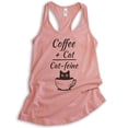 thumbnail image 1 of Coffee Plus Cat Equals Cat-feine Tank Top, Ladies Racerback Tank Top, Cat Tank, Funny Coffee Caffeine Tank, Desert Pink, Medium, 1 of 3