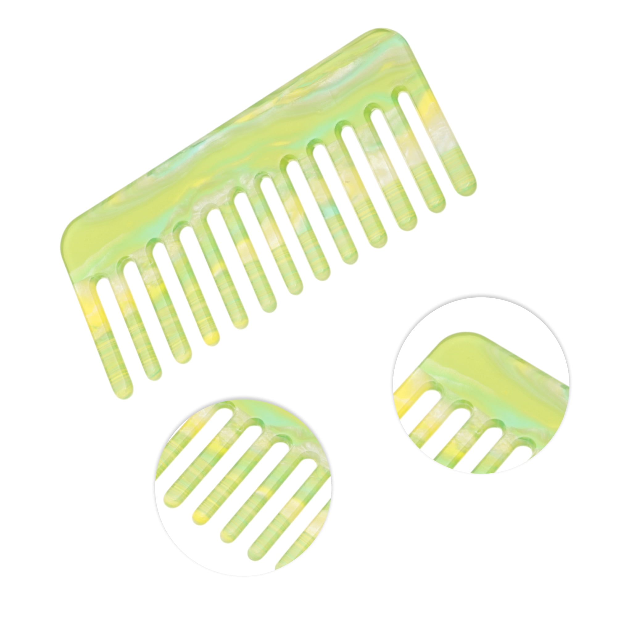 Unique Bargains 1 Pc Vintage Portable Wide Tooth Comb for All Hair Types Green