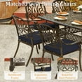 thumbnail image 2 of W WARMHOL 9 Piece Outdoor Patio Dining Set for 8, Cast Aluminum Large Square Dining Table & 8 Cushioned Stackable Chairs, Umbrella Hole, Patio Furniture Set for Garden Porch Poolside, Navy Blue, 2 of 7