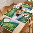 thumbnail image 5 of Placemat Set of 4 White Flowers Field Placemats for Dining Table Spring Oil Painting Washable Table Mats for Kitchen and Party Decor Indoor & Outdoor Use, 5 of 8