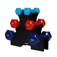 thumbnail image 1 of Set Pesas Mancuernas Bloosom  1, 2, 3 Kg Vinil Con Rack Soporte Multicolor, 1 of 4