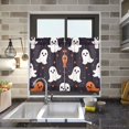 thumbnail image 4 of Yayeee Kitchen Curtains Tier Pair Light Filtering 27"x36" Rod Pocket Short Cafe Window Panel, White Halloween Ghosts, 4 of 7