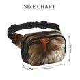 thumbnail image 4 of Saiise Sac Banane à Double Compartiment Motif Aigle Chauve Amusant Sac de Taille Carré Réglable Mains Libres Ceinture de Course Randonnée Sécurité Voyage Sergé Bandoulière, 4 of 9