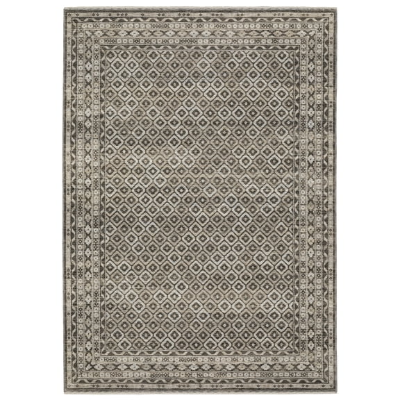 Woven Trends Hamberlain - CH03B - Transitional Casual Style, Geometric Pattern, Living Room, Hallway, Entryway, Kitchen, Office, Family and Pet Friendly Polyester Area Rug Grey - 8' X 11'