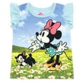 thumbnail image 3 of Disney Minnie Mouse Floral Toddler Girls T-Shirt and French Terry Shorts Outfit Set Infant to Little Kid, 3 of 5