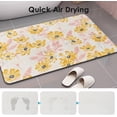 thumbnail image 3 of Spring Flowers Bath Mat for Bathroom, Yellow Flowers with Pink Leaves Quick Dry and Super Absorbent Bath Mat Rugs, Non Slip Rubber Backing Floor Mat 17x30 Inches for Kitchen Bedroom Indoor, 3 of 6