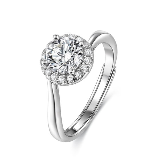 Adjustable Moissanite Ring for Women 1 Carat Diamond Engagement Rings 925 Sterling Silver Moissanite Ring Womens Anniversary Rings Diamond Wedding Diamond Promise Rings