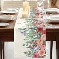 thumbnail image 3 of Table Runners 72 Inches Long Dress Scarves, Watercolor Roses Farmhouse Kitchen Table Runner, Coffee Tablerunners, Spring Flowers Leaves Butterflies Light Beige 14x72 Inch, 3 of 9