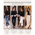 thumbnail image 6 of QUALFORT Women's 100% Cotton Cable Knit Sweater, Crew Neck Lightweight Pullover Sweater for Women, Long Sleeve Knit Top, Black M, 6 of 7