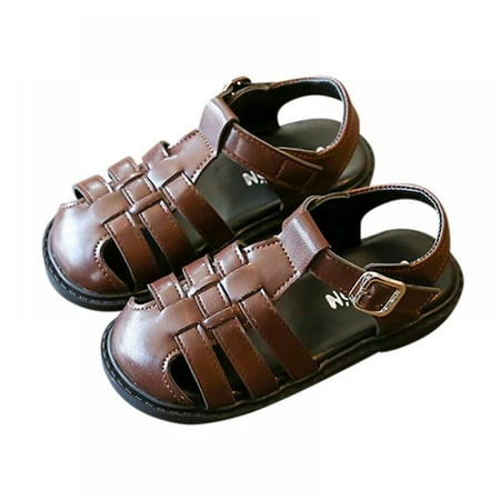 

Baby Girl Kids Sandals Casual Breathable Hollow Out Roman Shoes Leather Summer Kids Shoes Flat Beach Children Sandals Outdoor