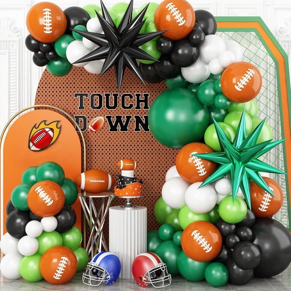 Football Balloon Arch Kit, Soccer Foil Party Balloons, Sports Birthday Party Decorations for Boys & Men, Ideal for Rugby Touchdown, Game Day, Sports Theme Party Supplies