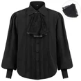 thumbnail image 3 of Camisas medievales para hombre, ropa Vintage con volantes, Steampunk estilo gótico, renacentista, para carnaval y fiesta, 3 of 5