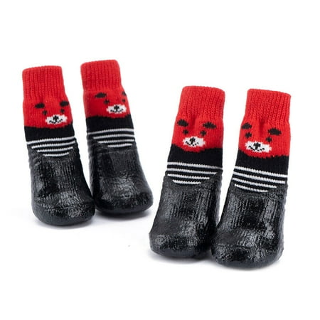 

4Pcs/Set Dog Rain Boots Waterproof Non-Slip Socks Paw Protection Rubber Shoes UK