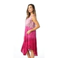 thumbnail image 3 of Riviera Sun Ombre Tie Dye Summer Dress with Floral Painted Design (Fuchsia, Small), 3 of 3