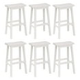 thumbnail image 1 of PJ Wood Classic 29'' Saddle Seat Kitchen Bar Counter Stool, White (6 Pack), 1 of 7